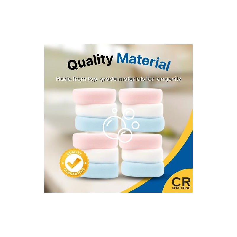 CR Snacking Luxury Bath Sponge Packs (Random Colours) 12 sponges
