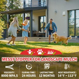 Teexpert Mulch Glue for Rocks, Pea Gravel Glue for Landscaping, Strong Gravel Binder Stabilizer, Landscape Glue for Stone Rubber Mulch, Mulch Adhesive Lock for Yard/Lawn, 32.7OZ