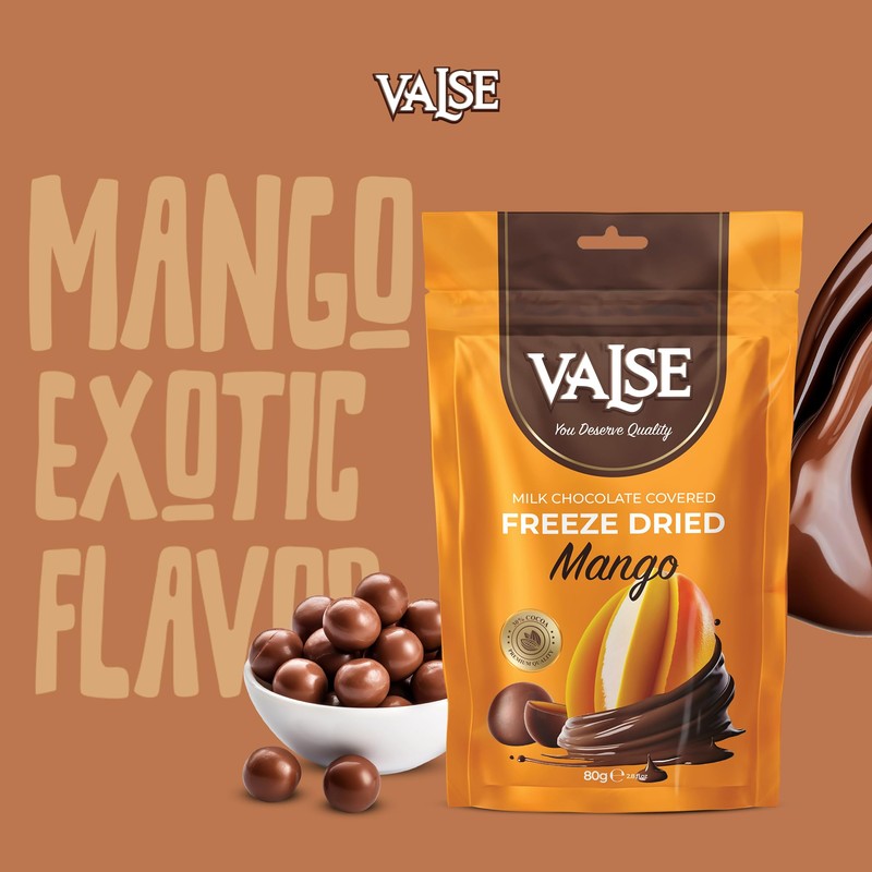 Chocolate Covered Mango, Milk Chocolate Covered Freeze Mango, 2.8 oz