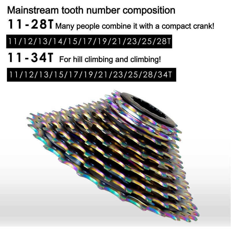 GORIX Bike Cassette Sprocket Oil Slick (11 Speed, 11-34T)