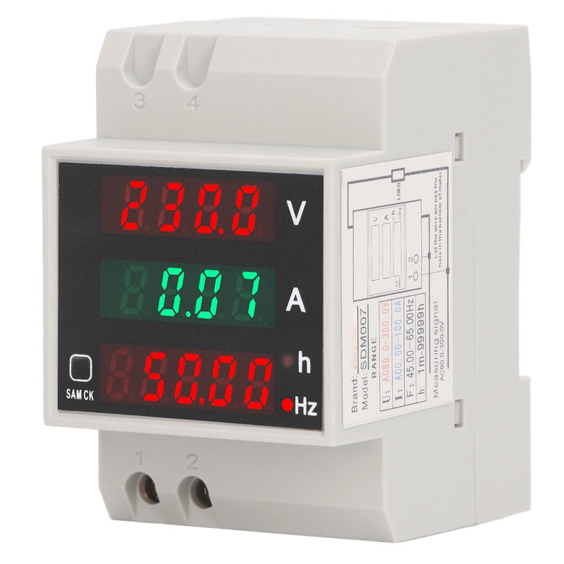 Digital Single Phase Energy Meter Tester Electricity Usage Monitor Ampermeter