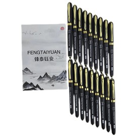Fengtaiyuan 10P18Pro, Gel Ink Rollerball Pens, Black Ink, Bold Point 1.0mm, Writting Pens, Smooth, 18 Pack (Black-1.0mm)