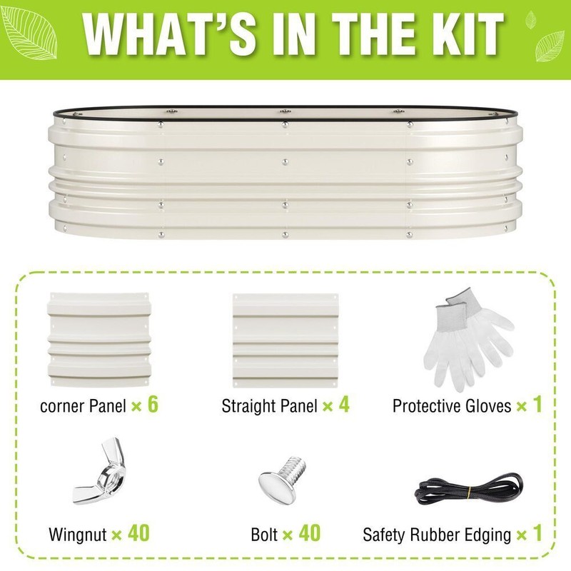 WORKPRO 2PC 4x2x1ft Galvanized Raised Garden Bed Set Rust &