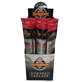 Dearborn Sausage, Hot Classic Hunters Sausage Single Serve Sticks, 24 Count, 1 oz Each