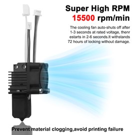 X1 Carbon,X1 X1C Hotend Kit for Bambu lab X1 Series 3D Printer, with Fan, hot end,Thermistor, Ceramic Heater, 0.2/0.4/0.6/0.8mm Hardened Steel Nozzle and Extruder Heating Block Replacement