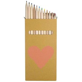 Azeeda 12 x 'Knitted Heart' Long 178mm Coloured Pencils/Pencil Set (PE00067537)