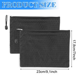 LOPYXBR Pack of 20 Wallets Bank Bags, 23 x 17.8 cm A5 Oxford Wallet, Waterproof Bank Bag Black with Zip, Document Bag A5 for Home, Business, School