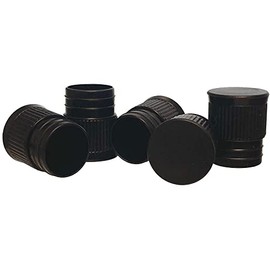 Test Tube Cap, Hollow Bottom, 16mm, Black, Polyethylene, Karter Scientific (Pack of 100)