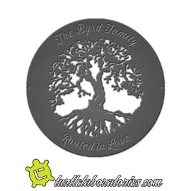 Turtle Laboratories Custom Tree of Life Rooted in Love Sign Metal Art
