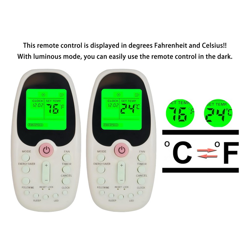 Replacement Remote Control for Midea Arctic King Comfort-aire Window Air