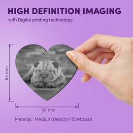 1 x Heart MDF Magnets - Shar Pei Dog Puppy Animal Pet 35436
