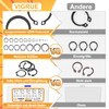 VIGRUE 400-Piece Snap Ring Assortment Circlip Set 19 Sizes Carbon
