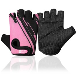 Stealth Sports Kids Boys Weight Lifting Gloves Non-Slip Fitness Gloves with Full Palm Protection, Half-Finger Lightweight Workout Gloves for Gym Cycling Riding Climbing Hiking Camping (Pink, X-Small)