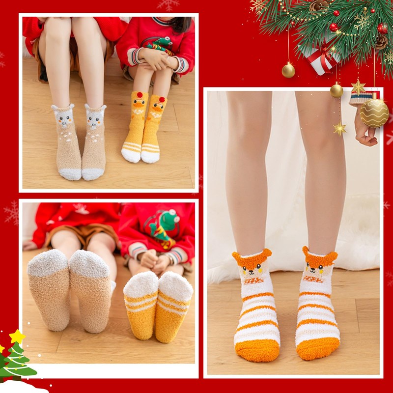 Calcetas Mujer de Coral Calcetín Deportivo Regalo de Año Nuevo