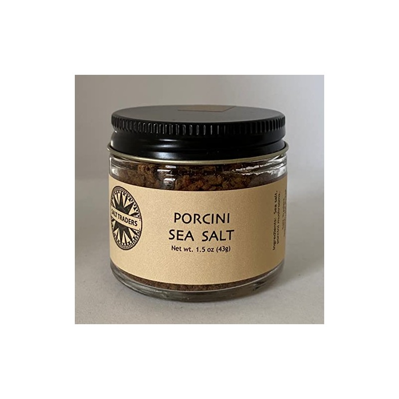 Salt Traders Porcini Mushroom Flavor, Gourmet Infused Sea Salt -