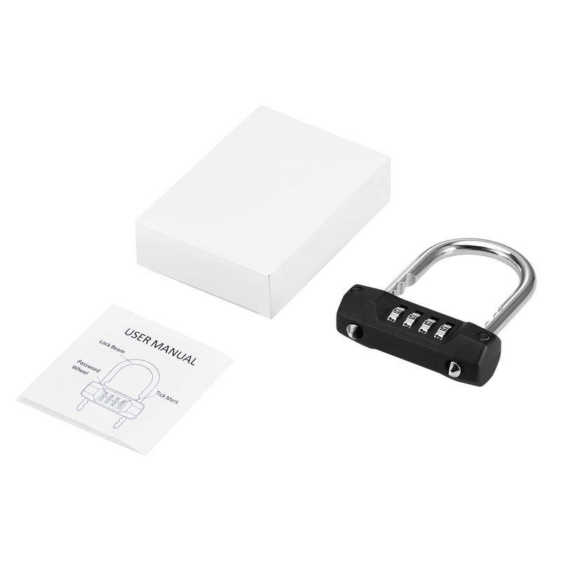 KeeKit Combination Padlock, 4 Digit Resettable Combo Lock with Adjustable