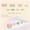 False Toenails Short Square, 24Pcs Pink French Tip Toe Nails