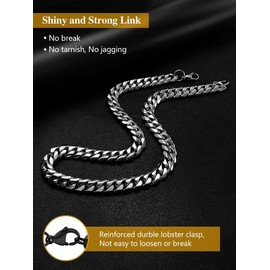 Oaldilee Mens Cuban Chain Stainless Steel 20inch 12MM Sturdy Hip Hop Necklace Mens Gifts for Mens