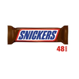 Snickers Singles Size Chocolate Candy Bars 1.86-Ounce Bar 48-Count Box