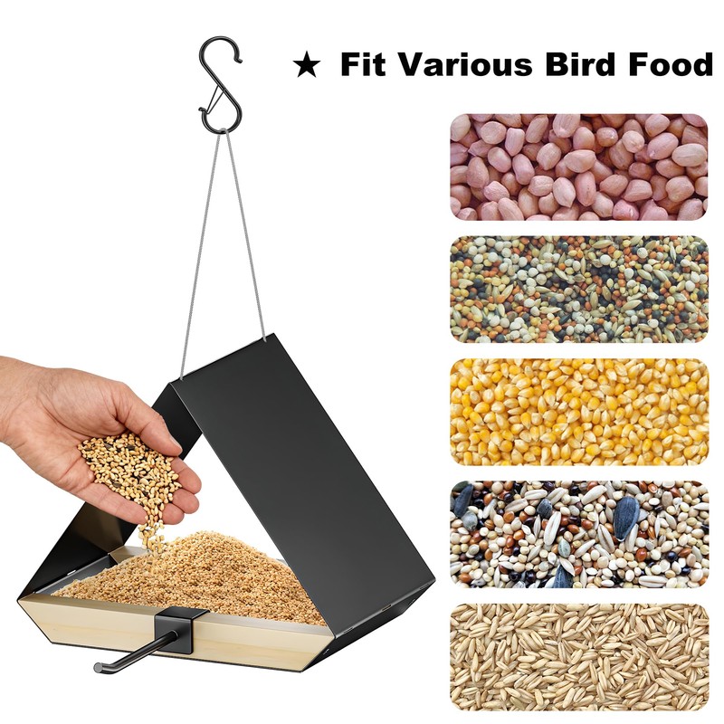 HOSUN Modern Metal Roof Hanging Wild Bird Feeder