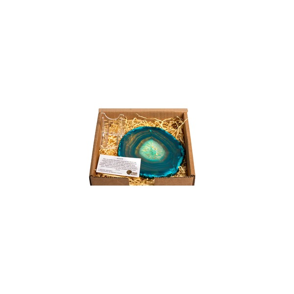 British Fossils Gift Boxed Decorative Agate Slice Ornament with Stand