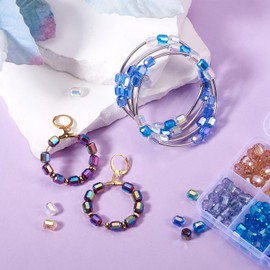 Crafans 200pcs 10 Colors Faceted Glass Beads Electroplated 6mm Spacer AB Glass Beads Bulk Pack for DIY Bracelet Necklace Jewelry Making