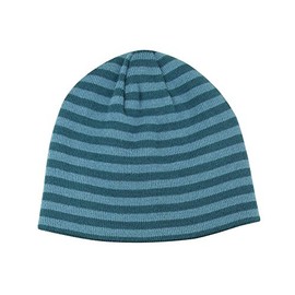 TOP HEADWEAR Reversible Striped Cuffless Beanie - Navy/Magenta