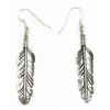 Silver Feather Dangle Earrings by Joe