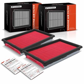 A-Premium Filtro de aire del motor 2-PC compatible con Infinit Q50 y Nissan Cube, NV200, Versa, 2007-2021, 3.5L 3.7L, Panel flexible, Replace# 16546-ED500