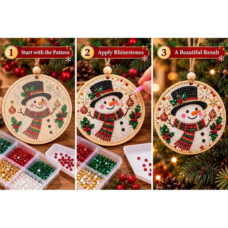DIY Christmas Diamond Painting Ornament Kit for Holiday Decorating –