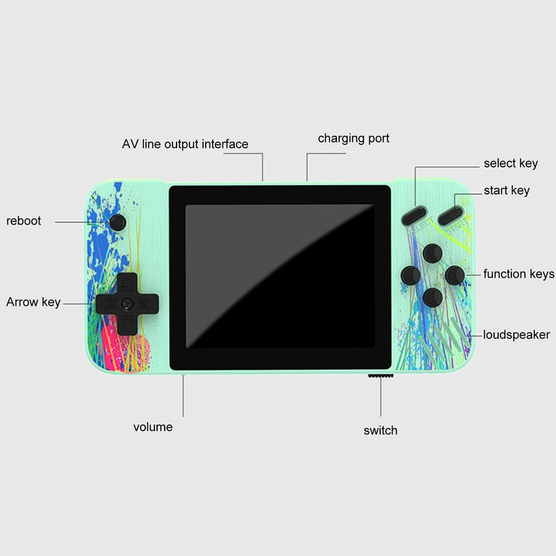 3.5in Screen Handheld Game Console 1200mAh Battery Classic Game Machine