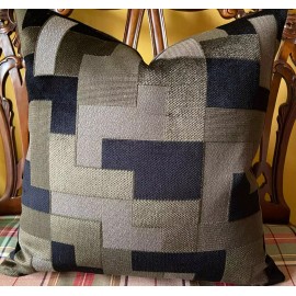 Donghia NYC Charcoal Belgian Velvet Custom Pillow Cover Browns Black All Sizes - 18x18"