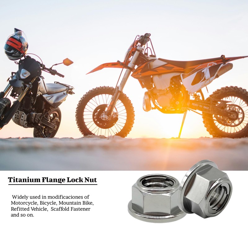 RISON Titanium Nut Titanium Flange Full Metal Lock Nut M10