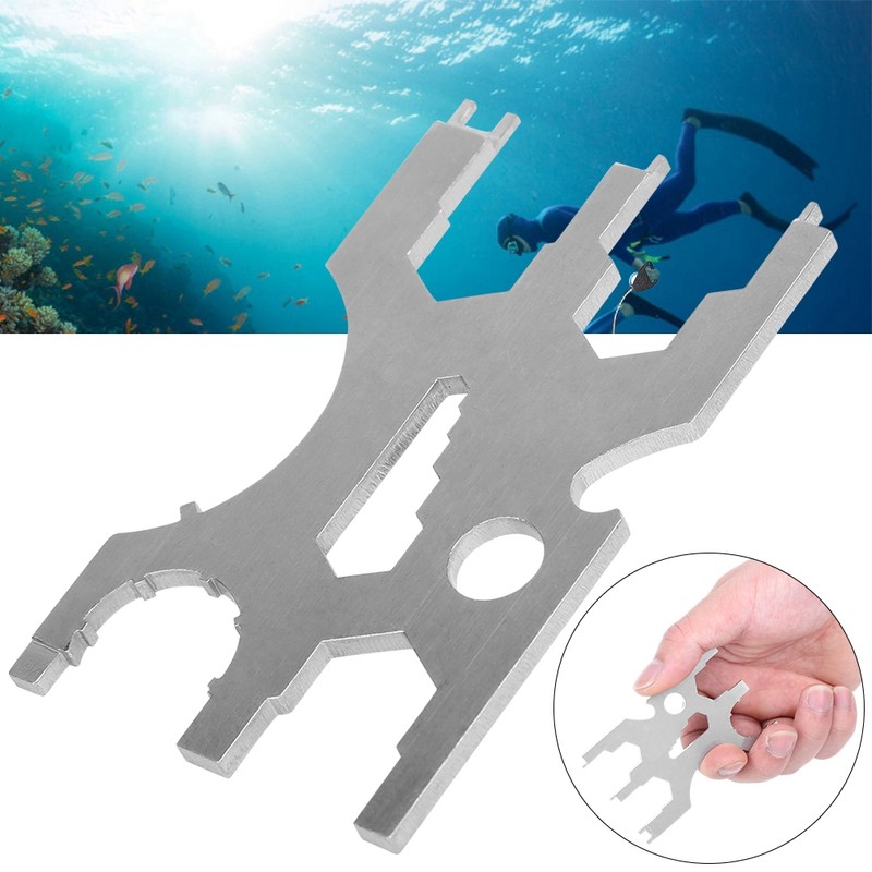 Stainless Steel Underwater Multifunction Tool Diving Regulator Kit Credit Card