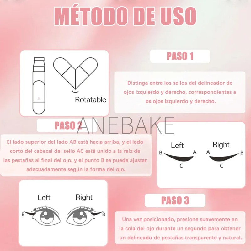Anebake 2pzs Doble Sello Delineador De Ojos Waterproof 2.1g,negro Y