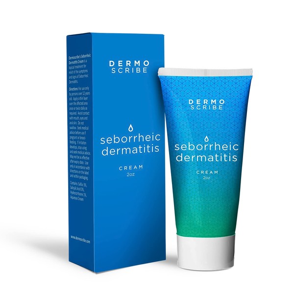 Dermoscribe - Seborrheic Dermatitis Cream, Eczema Cream, Fast-Acting Itchy Skin Relief, Eases Itching, Redness, & Scaling, for Face, Chest & Scalp, 2 oz