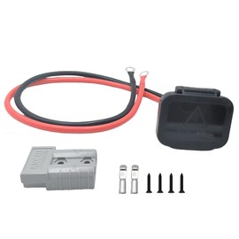 daier 50 Amp Battery Quick Connect/Disconnect Connector,Anderson Connector with 1.64Ft 8AWG Battery Cables and O-Type Terminals for RV Truck Winch