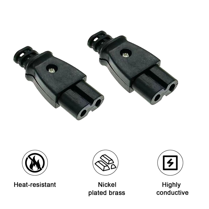 IEC320 C7 2-Pin Plug, Straight Socket, 250 V AC 2.5