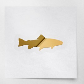 Decal Stickers Of Trout Sillouette (Metallic Gold) Premium Waterproof Vinyl Decal Stickers For Laptop Phone Accessory Helmet Car Window Mug Tuber Cup Door Wall Decoration ANDSKUSe49746GO070722