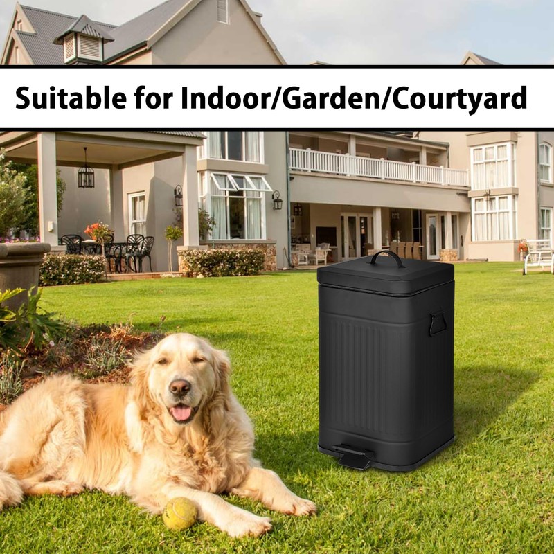 Umtiti Dog Poop Trash Can with Lid for Outdoors，3.2 Gallon