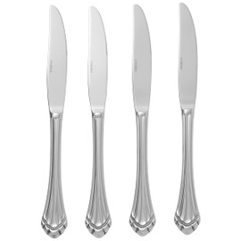 Oneida Marquette Fine Flatware Dinner Knives, Set of 4, 18/8 Stainless Steel, Silverware Set, Dishwasher Safe