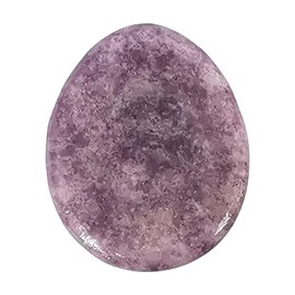 Bacatgem Natural Purple Lepidolite Water Drop Chakra Thumb Worry Stone,Stress Relax Healing Reiki Crystal Pocket Palm Stones