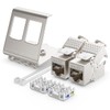 deleyCON 4 x CAT6a Keystone Jack Module with 2 x