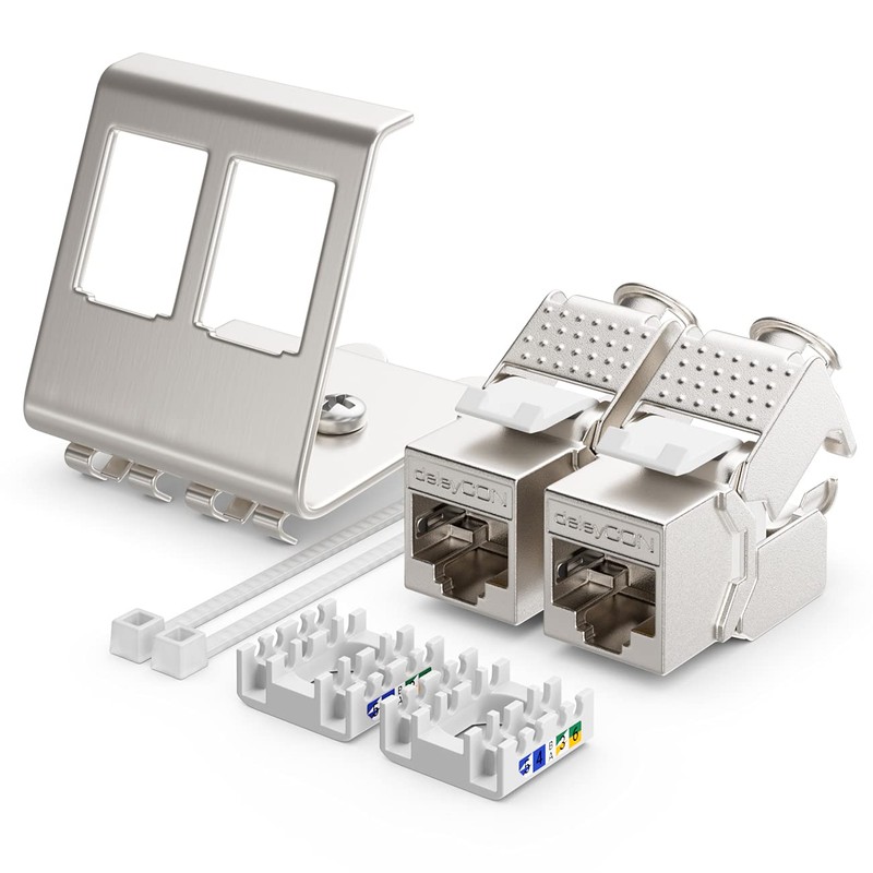 deleyCON 4 x CAT6a Keystone Jack Module with 2 x