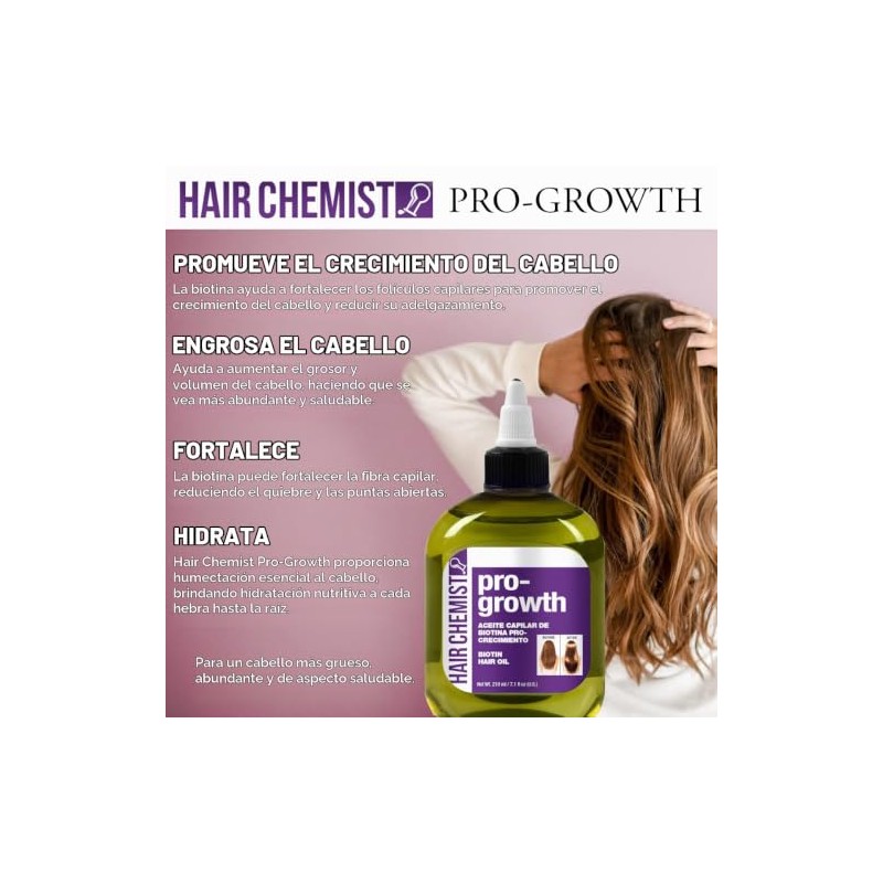 Hair Chemist Aceite Para El Cabello Pro-Growth Biotina 7.1 Oz.