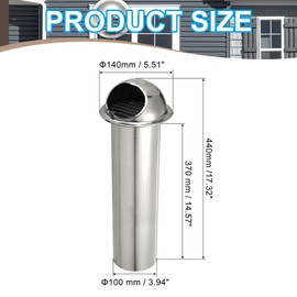 PATIKIL 4" Round Soffit Air Vents, 15" Length 304 Stainless Steel Louver Grille Vent Cover Screen Mesh Grill Hood for Kitchen Bathroom Wall Ceiling Floor Ventilation, Silver