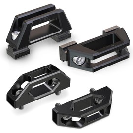 RENO Bed Rail Cleats Combo, 2Pcs Tie-Down Cleat + 2Pcs Tie Down Hook Compatible with Tundra/Tacoma Truck, OEM PT278-35160/35050-S1/35100-S1/35111/35112/PT785-35050-S1/66312-0C010 (Aluminum, Black)