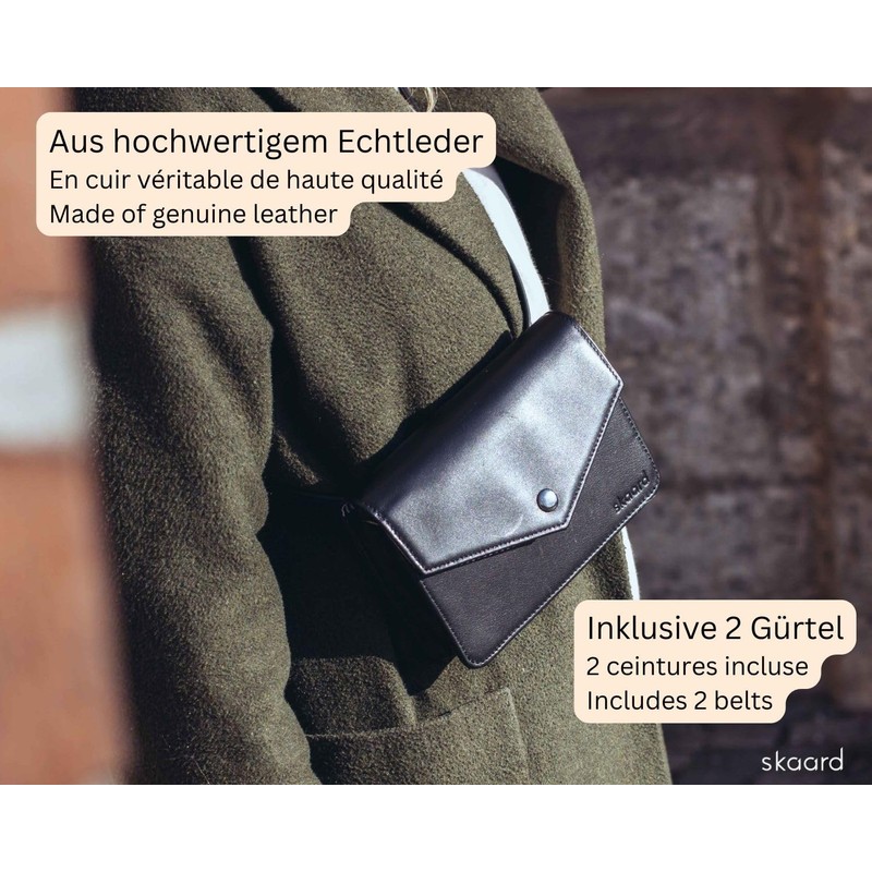 skaard Bum Bag Leather Black - Waist Bag & Crossbody