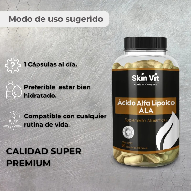 Ácido Alfa Lipoico (ALA) 60 Cápsulas | Skin Vit Súper