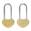 LIUSM 50mm Double Heart Padlock,Love Lock Without Key for Lovers
